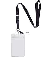 YOUOWO 1 Pack ID Badge Holder with Black Lanyards Neck Strap Detachable Buckle Enhanced Breakaway...