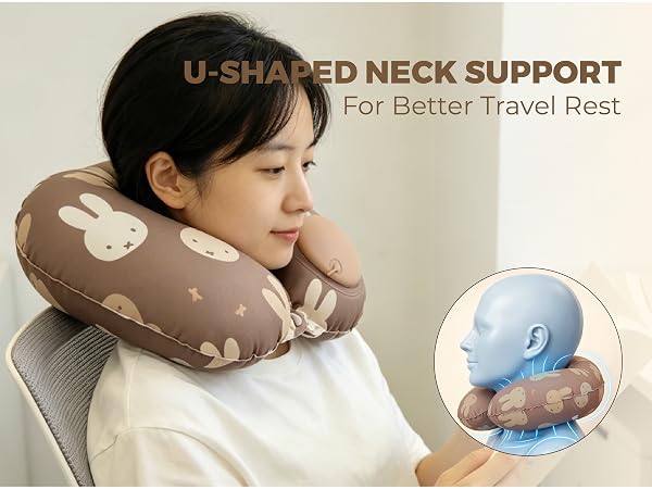 Miffy Press-to-Inflate Travel Pillow