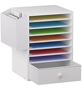 Unionly, 7 Tier Adjustable Countertop Mail Sorter with Drawer, Office Mailboxes With Name Slots, ...