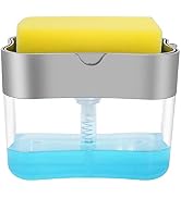 Aeakey Soap Dispenser,Dish Soap Dispenser for Kitchen,Sponge Holder Sink Dish Washing Soap Dispen...
