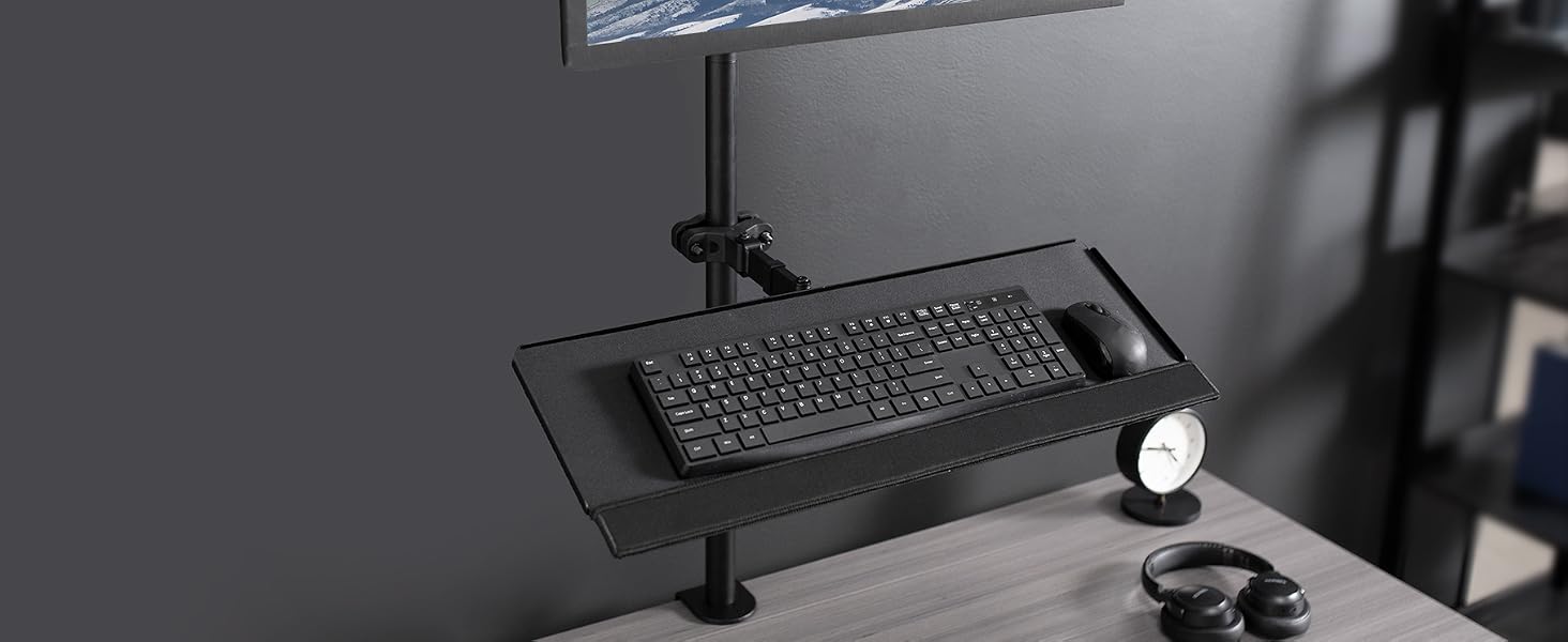 Pole clamp keyboard tray