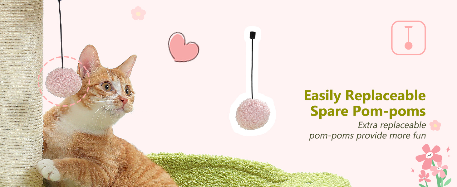 MUTTROS easily replaceable spare pompoms, providing more fun
