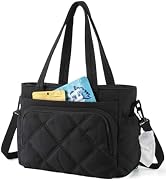BAGSMART Lunch Bag Women Large Lunch Box Insulated Tote Bag with Multi-Pockets Quilted Puffy Tote...