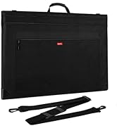 Nicpro Light Weight Art Portfolio Bag, 20x26" Black Art Canvas Portfolio Case with Detachable Sho...