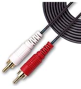 SatelliteSale 2-Male to 2-Male RCA Audio Stereo Composite Cable PVC Black Cord (3 feet)