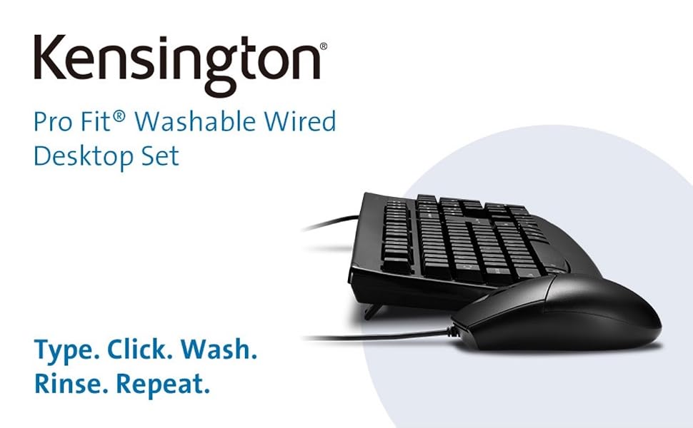 Kensington Pro Fit Washable Wired Desktop Set (K70316US)