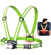 Viccux 800LM Ultra Bright & 7+2 Modes Running Lights for Runners, 45° Beam & 360° Reflective Vest...