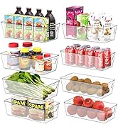 Simple Houseware Fridge Organizer Storage Bins, 12 x 6 x 3.4 inches, 8 Packs
