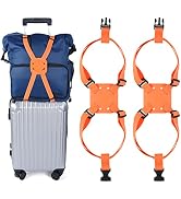 XINRUI 2 Pack Luggage Bungee Straps, Adjustable Suitcase Travel Belts for Luggage Over Handle Por...