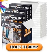 12 x 9 Ft Plastic Sheet Drop Cloths - Disposable Painter's Sheeting & Tarps for Painting, Waterpr...