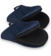 Short Oven Mitts, Heat Resistant 500°F, Silicone Grip Kitchen Gloves, Non-Slip for Baking, Grilli...