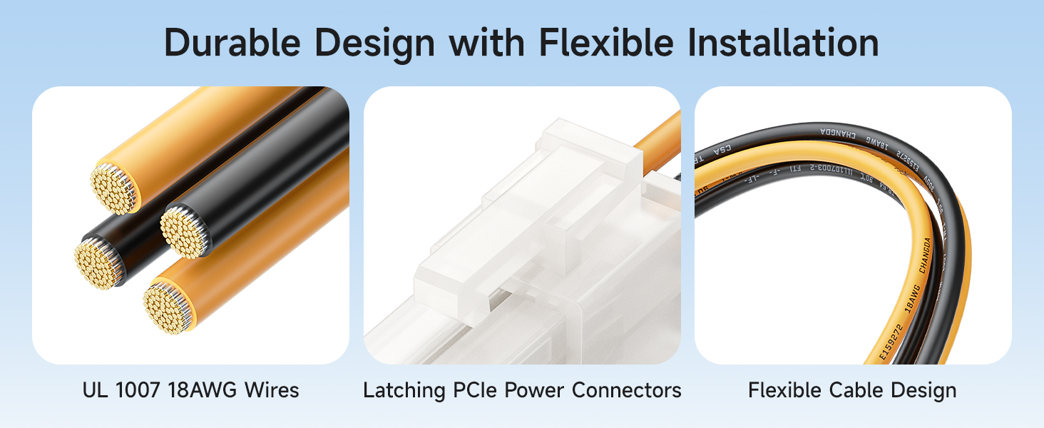 ATX 4-Pin CPU Extension Cable, 8 inches Power Supply Extension Cable, ATX 4-Pin CPU Extension