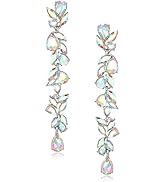 EVER FAITH Wedding Rhinestone Crystal Chandelier Earring for Women Brides, Art Deco Marquise Tear...