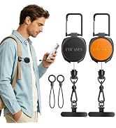 COCASES Anti-theft Phone Strap, Retractable Tether Tab, Black Orange, 2Pack