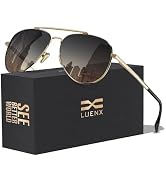 LUENX Aviator Sunglasses for Men Women Polarized Driving Classic Shades - UV 400 Protection with ...
