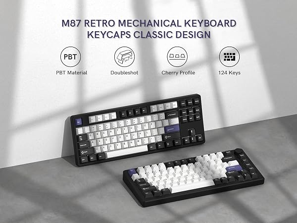 Double Shot PBT Keycaps Set 138 Keys, Cherry Profile Custom Keycaps
