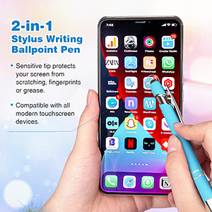 Retractable Ballpoint Pen with Stylus tip