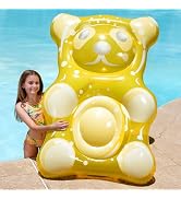 SLOOSH 60" Inflatable Gummy Bear Pool Floats - Fun Floaties Swimming Pool Float Toys Party Decora...