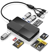 8-in-1 Memory Card Reader with Lightning USB-C USB-A Connectors, Memory Stick pro Duo Adapter Rea...