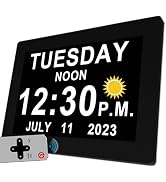 19 Alarms Digital Clock with Voice Talking Time, Auto DST, 20 Custom Reminders, 10-Level Auto Dim...