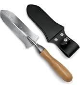O'Shine 7” Full Tang Japanese Hori Hori Garden Knife, Heavy Duty Stainless Steel Soil Knife for W...