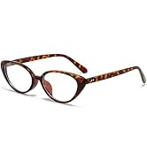 LJCZKA Oval Blue Light Blocking Glasses for Women Men Retro Small Oval Frame Fashion Cat Eye Y2K ...