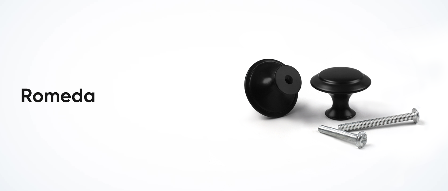 Romeda 18 Piece Drawer Hardware - Black 30mm Cabinet Knobs