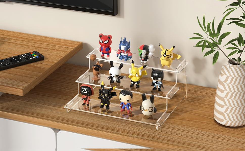 acrylic riser cupcake stand skincare collection shelf display tier clear shelves cake perfume