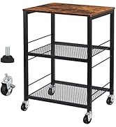 YBING Printer Stand Industrial Printer Cart with Wheels Printer Table with Storage 3-Tier Printer...