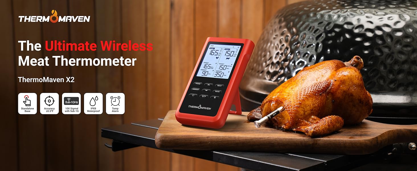 ThermoMaven 3000FT Smart Wireless Meat Thermometer, Sub-1G Long Range