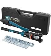 Hydraulic Wire Crimper Tool with 13 Dies, 16 Ton Battery Terminal Crimper for 8 AWG-600 MCM Wire,...