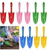 Nicunom 10 Pack Colorful Metal Hand Shovels, Garden Trowel Set Small Gardening Hand Tools for Soi...