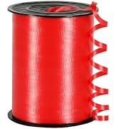 Patriotic Red Curling Ribbon,3/16 inch x 500 Yard Crimped Red Curling Ribbon for DIY Craft,Indepe...