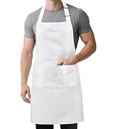 Cardkiss Chef Apron for Men and Women, Water & Oil Resistant Cooking Kitchen Aprons for Women wit...