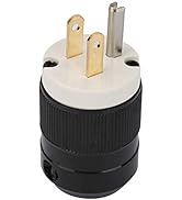 125V 3 Poles US Plug Electric Male Outlet Plugs Connector Waterproof Power Plug Replacement (15A ...