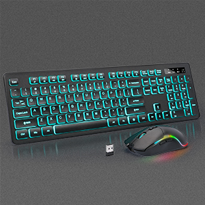 backlit wirless keyboard mouse