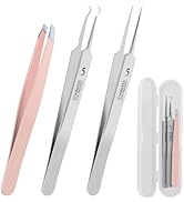 WSYUB Blackhead Remover Tweezers,Ingrown Hair Tweezers, Precision Blackhead Pimple Extractor, Cel...