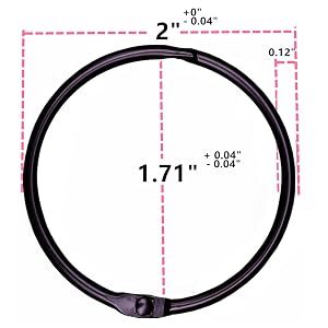 2 inch Black Shower rings