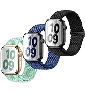 Braided Stretchy Strap Compatible with Kids Apple Watch Band Ultra Series 8 7 6 5 4 3 SE SE2 38mm...