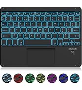 SOPPY Backlit Bluetooth Keyboard with Touchpad, Portable Rechargeable Mini Keyboard, Wireless Key...