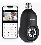 LaView 4MP Bulb Security Camera 2.4GHz, 360° 2K Security Cameras Wireless Outdoor Indoor Full Col...