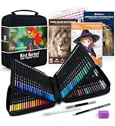 Kird Barken 120 Colored Pencils for Adult Coloring Books – 120 color pencils set, 3-Color Sketchb...