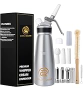Professional Whipped Cream Dispenser - 500 ml Whipped Cream Maker With Silicone Grip - Heavy Duty...