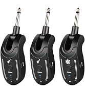 Depusheng Wireless Guitar Transmitter Receiver - 2.4GHz System, 100ft Range, No Latency, Recharge...