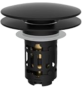 Hibbent Upgraded 3 in 1 Bathroom Sink Drain Strainer, Pop Up Sink Stopper with Big Push Cap, Anti...