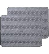 To encounter Silicone Dish Drying Mat - Extral Large 24" x 18" - Set of 2 Flexible Rubber Drying ...