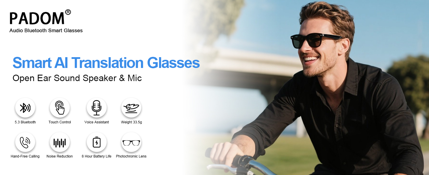 E13V-C Smart AI Translation Glasses for women & men