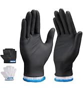 ENPOINT 100 PCS Disposable Black Nitrile BBQ Gloves - 5 Mil Heavy Duty Power Latex Free for Cooki...