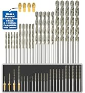 Sworker Diamond Drill Bits 1mm 1.5mm 2mm 2.5mm 5 Each 120-Grit 20Pcs with 4 Collets Compatible wi...