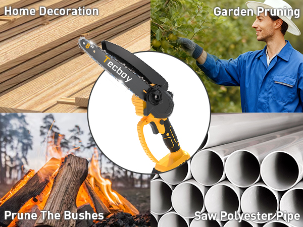 -IN-1 Mini Electric Chainsaw 8&6 Inch Cordless Portable Chain Saw for Makita 18V Battery